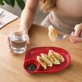 thumbnail image 4 of Dumpling Serving Plate with Built-in Sauce Compartment Divided Snack Dish for Kitchen Dining Table Appetizer Sushi Dessert Home Daily Use Party Supplies, 4 of 7