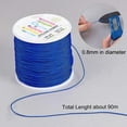 thumbnail image 2 of 1 Roll About 98 Yards Nylon Craft Thread Cord 0.8mm Satin Trim Cord Chinese Knotting Beading Cord for DIY Jewellery Making Macrame Kumihimo Shamballa Friendship Bracelet - Blue, 2 of 7