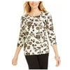 JM Collection Embellished Floral Jacquard Top, Petite Small