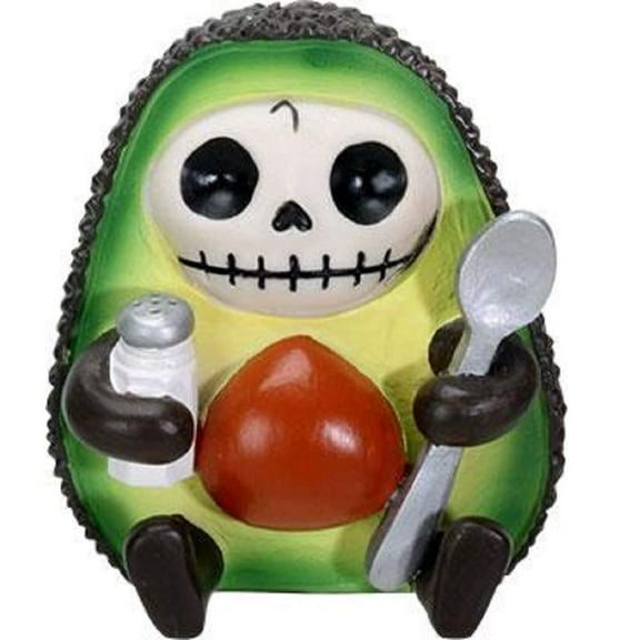 SUMMIT COLLECTION Furrybones HASS Signature Skeleton in Avocado Costume Holding onto a Salt Shaker and Spoon