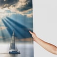 thumbnail image 3 of Orinice  Nautical Shower Curtain, Sailing Yacht in The Morning Time on Tranquil Seascape Cloudy Sky Peaceful Marine Image, Cloth Fabric Bathroom Decor Set with Hooks,  69x72, 3 of 7