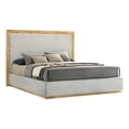 thumbnail image 2 of Noe Malia King Size Bed, Gray Polyester Upholstery, Natural Wood Frame, 2 of 8