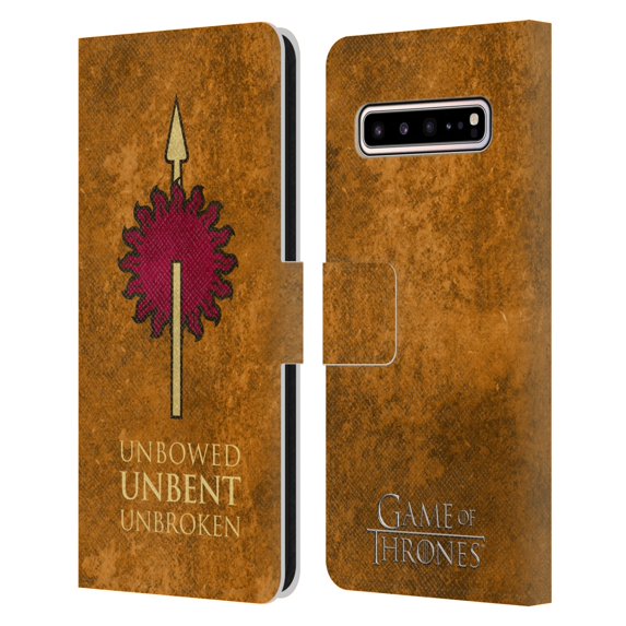 Head Case Designs Officially Licensed HBO Game of Thrones Dark Distressed Look Sigils Martell Leather Book Wallet Case Cover Compatible with Samsung Galaxy S10 5G