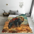 thumbnail image 5 of Zufioo Western Desert Cactus Bald Eagle Fleece Blanket Queen Size,Plush Bed Blanket,Ultra Soft Throw Blanket,Plush Fuzzy Cozy Blanket Perfect for Bed,Couch-40"x30", 5 of 7