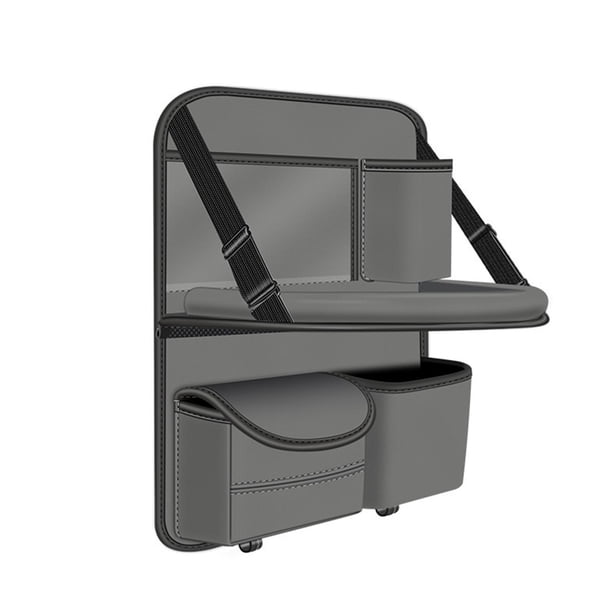 Organizador para asiento trasero de coche, soporte para caja de pañuelos, organizador colgante multifuncional para asiento trasero de coche, bolsa de Gris