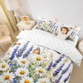 thumbnail image 2 of Erosebridal Daisy Lavender Duvet Cover Set for Girls, Spring Garden Floral Bedding Full, Reversible, 3pcs 1 Duvet Cover and 2 Pillowcases, No Comforter, 2 of 6