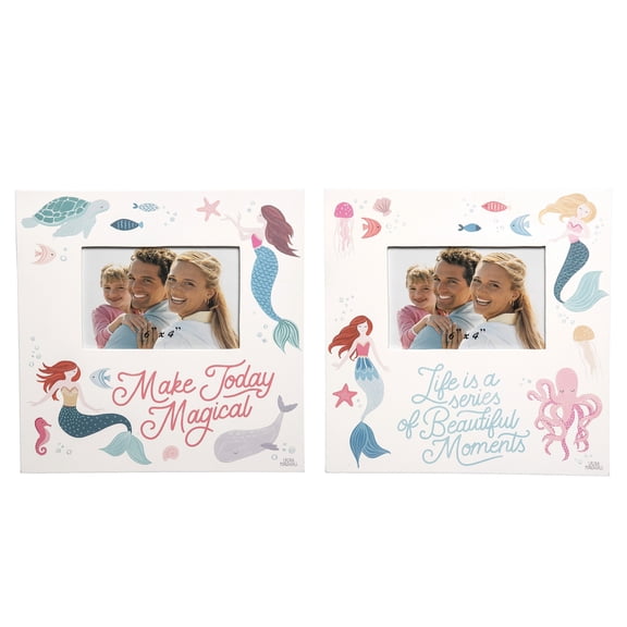 Mermaid Wooden 4x6 Photo Picture Frames Assortment of 2