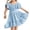 Blue, variant on Girls Dresses, Fashion Bow Short Sleeve Crew Neck Summer Dress Pink Size 10-12 T