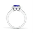 thumbnail image 2 of ANGARA Natural Oval 1.9 ct Tanzanite Split Shank Halo Ring in 14K White Gold for Women (Size-9x7mm) | December Birthstone, Birthday, Anniversary, Jewelry Gift for Women | Natural Tanzanite Ring, 2 of 4