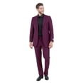 thumbnail image 2 of Mens Slim Fit Solid 2 Piece Pick Stitch Suit Set Notch Lapel, 2 of 4