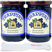 Boysenberry Jam Bundle with (2) 12 Oz (340g) Jars of Trappist Seedless Boysenberry Jam and (1) Wyked Yummy Plastic Spreader Jar Scraper