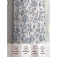 thumbnail image 6 of Blue Floral Sheer Curtains 108 Inch Length 2 Panels Set for Living Room/Bedroom, Farmhouse Vintage Flower Leaf Botanical Curtain Sheers Drapes Rod Pocket Curtains Window Treatment Set 52''x108''x2, 6 of 7