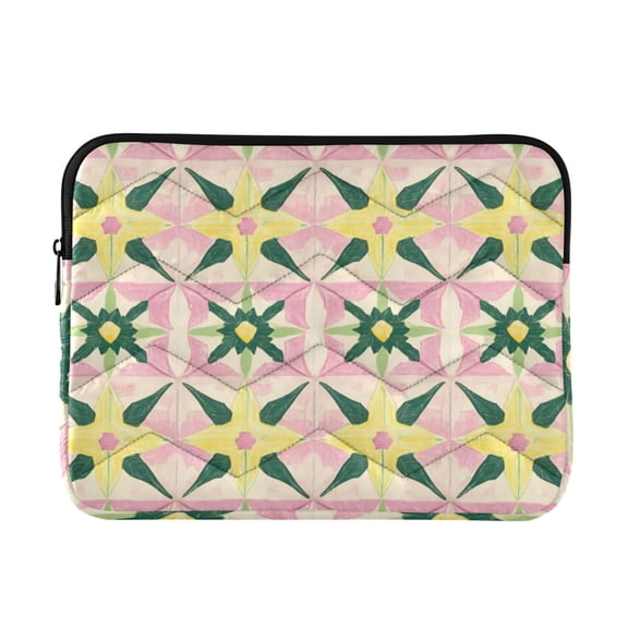 FORMRS 13"-13.3" Laptop Sleeve Protective Case Soft Carrying Quilted Computer Bag Cover, Yellow Symmetrical Stars