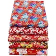 thumbnail image 1 of Conjunto de 5 telas acolchadas cuadradas, paquetes de tela transpirable resistente, estilo japonés para manualidades en el hogar, para hacer tu, 1 of 9