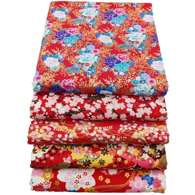 Conjunto de 5 telas acolchadas cuadradas, paquetes de tela transpirable resistente, estilo japonés para manualidades en el hogar, para hacer tu