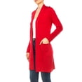 thumbnail image 2 of Women's Classic Long Sleeve Cardigan with Side Pockets for Everyday Wear, 2 of 6