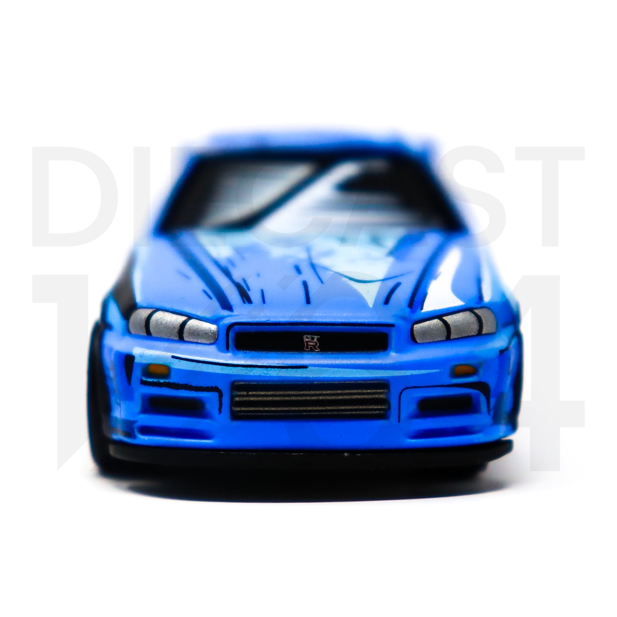 ジョニーライトニング　マンガレーシング　日産　スカイライン R34 GT-R Johnny Lightning 1:64 1999 Nissan GT-R R34 Manga Racing Blue