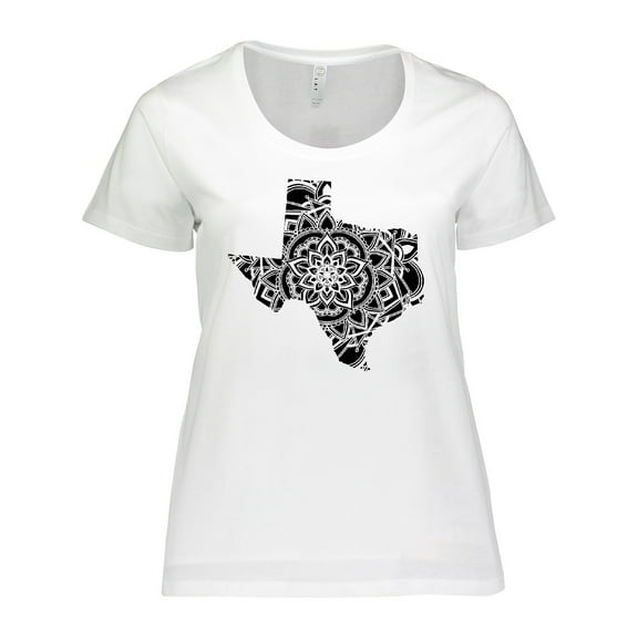 Inktastic Texas Silhouette Mandala Women's Plus Size T-Shirt