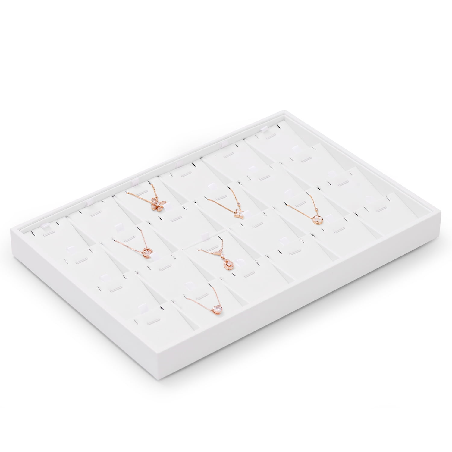Oirlv Jewelry Tray 24 Grid Jewelry Organizer Tray with Removable
