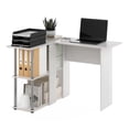 thumbnail image 4 of Furinno Abbott L-Shape Desk with Bookshelf, White Oak, Stainless Steel Tubes, 4 of 6