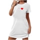 thumbnail image 2 of Camisón corto de San Valentín para mujer, talla grande, estampado en el pecho, cuello redondo, manga corta, 2 of 3