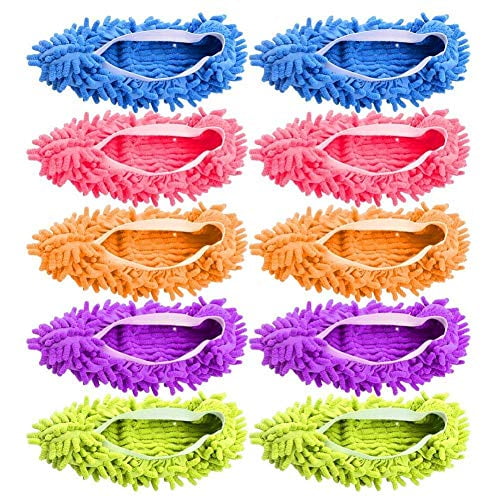 1PC Dust Floor Cleaning Multifunction Slippers Shoes Mop Clean Cover Purple GA 