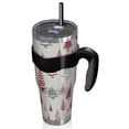 thumbnail image 2 of 40oz Tumbler,Multicolor Christmas Tree Pattern Insulated Tumblers with Removable Handle,Stainless Steel Double Vacuum Coffee Tumbler Cup with Straw for Home,Office,Travel,Party, 2 of 5