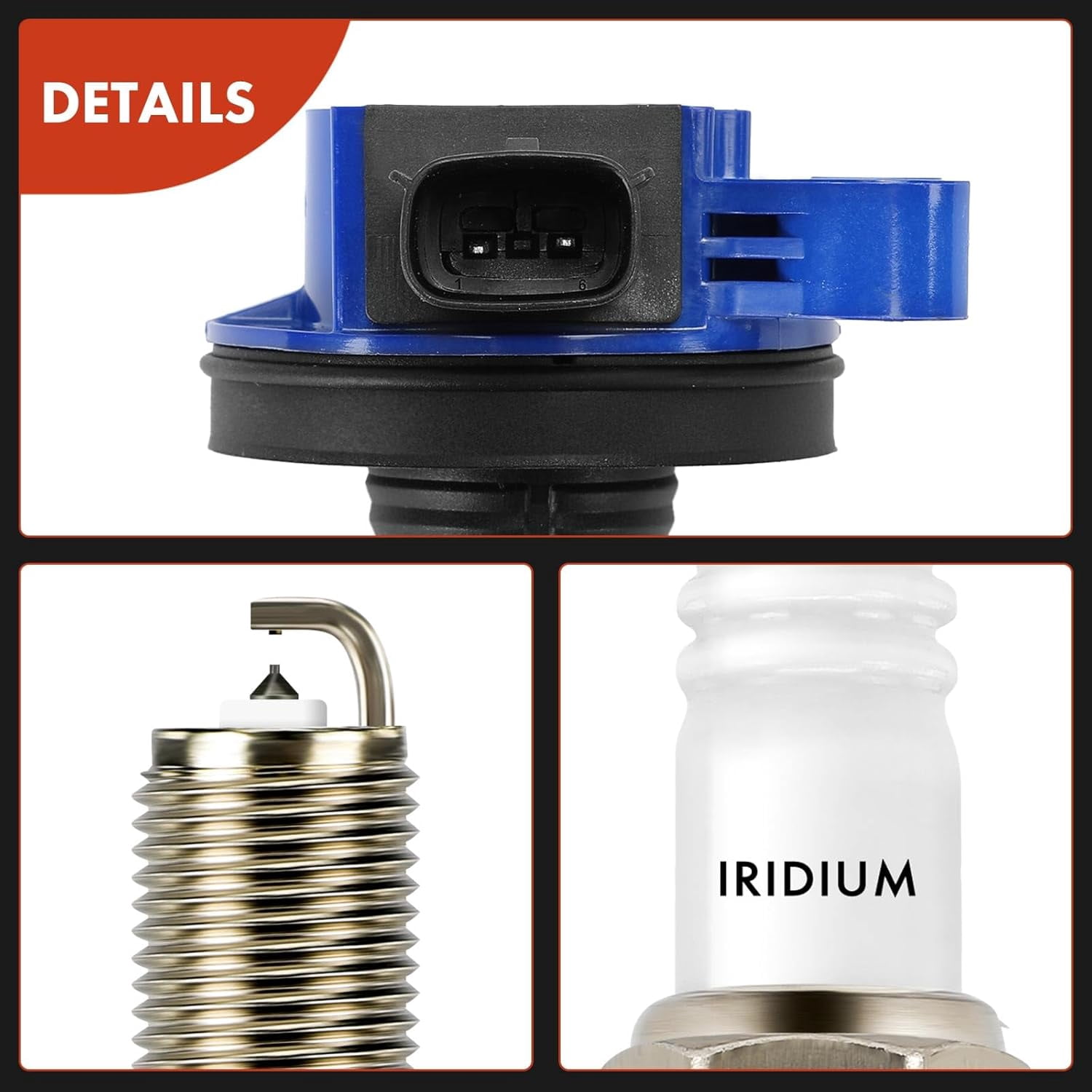 A-Premium (Blue) Set of 12 Ignition Coil Pack and Iridium Spark Plugs Compatible with Ford F-150 F150, Explorer, Edge, Transit-150, Transit-250, Transit-350, Transit-350 HD & Lincoln MKZ & Mazda CX-9