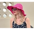 thumbnail image 7 of Sun visor women's sun protection summer big brim hat anti-ultraviolet travel sun hat can be folded and washed/Rose Red, 7 of 7