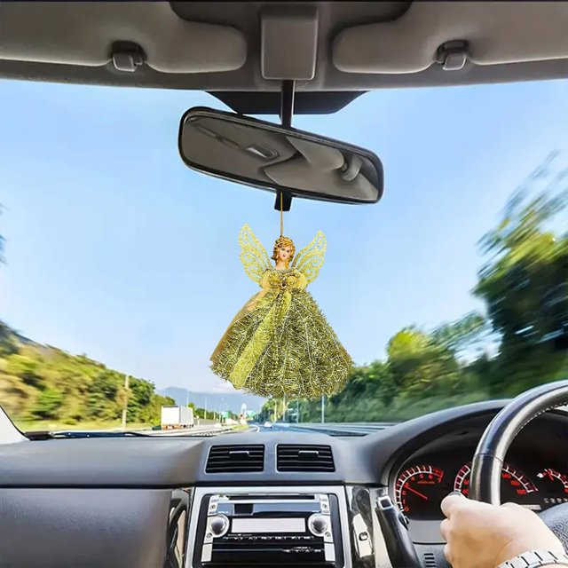 Christmas Tree Topper Angel Treetop With Anging Rope Portable For Christmas Decorations Xmas Tree Ornament Wooden Bead Christmas Garland Stain Glass Window Flowers Pearl Strings for Crafts Clear Work