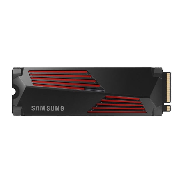 Disque SSD interne NVMe PCI-e 990PRO de 2 To de Samsung avec dissipateur thermique (MZ-V9P2T0C) - Noir/Rouge