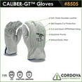 thumbnail image 2 of 10-Pack of Cordova 8505XL Caliber-GT Grain Goatskin Driver Work Gloves, HPPE/Steel Fabric Lined, Keystone Thumb, ANSI Cut Level A5, X-Large, 2 of 2