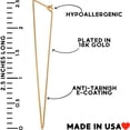 thumbnail image 4 of Spike Triangle Threader Hoop Earrings - Long Geometric Arrow Thin Wire Drop Dangles, 4 of 9