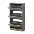 thumbnail image 2 of OXYLIFE Shoe Cabinet Entryway, 3 Tier Shoe Storage Organizer Gray, 2 of 7