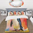 thumbnail image 2 of Designart "Charming Penguin Parade" Penguin Bedding Covert Set - Animals Black Modern Bed Set With 2 Shams, 2 of 6