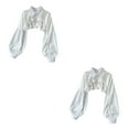 thumbnail image 2 of Thinsony Faux Col Demi-Blouse Chemise Mode Détachable Filles Blanc m m 2Set, 2 of 6