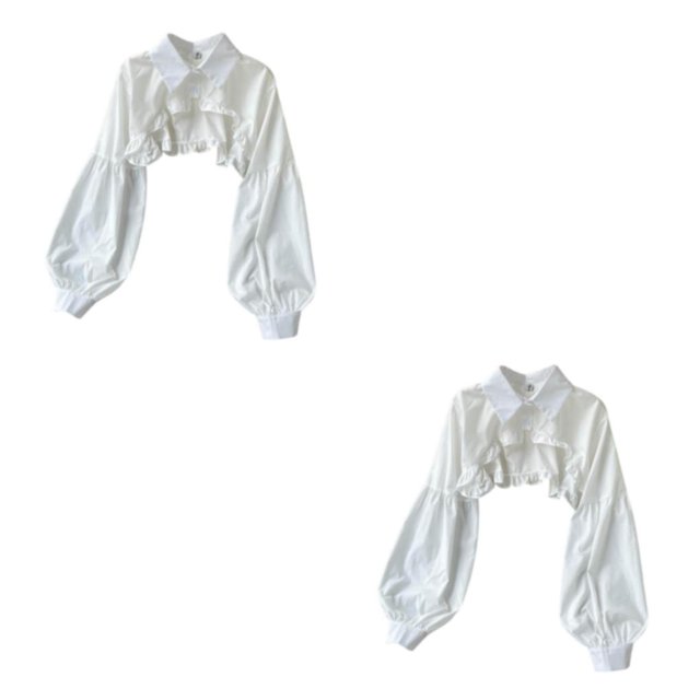 kurtrusly Faux Col Demi-Blouse Chemise Robe Mode Col Détachable Filles Blanc m m 2Set