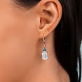 thumbnail image 3 of Gem Stone King 6.54 Cttw 925 Silver & 10K Yellow Gold IGI Certified Lab Grown Diamond & Blue Topaz Drop Dangle Earrings for Women | Emerald Cut Diamonds Each 3 Ct | D-E Color | VS1-VS2 Clarity, 3 of 5