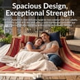 thumbnail image 6 of Sunnydaze 2-Person Cotton Rope Spreader Bar Hammock with Stand, 275 lb Capacity - Awning Stripe, 6 of 18