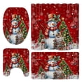 thumbnail image 2 of Décorations de Noël Extérieures Produits de Salle de Bain Ensemble de Rideau de Douche de Noël 4 Pcs avec Tapis Ensembles de Salle de Bain avec Douche Buse de Douche, 2 of 8