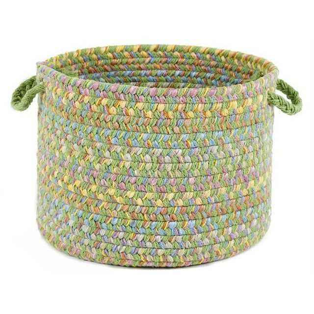 Rhody Rug PT44B014X010 Panier 14 x 10 Po. Playtime Lime & Multicolore