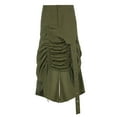 thumbnail image 6 of Liacowi Women Juniors Long Skirt Ruched Tie-Up Bandages Cutout Holes Punk Skirt with Pocket Streetwear, 6 of 8