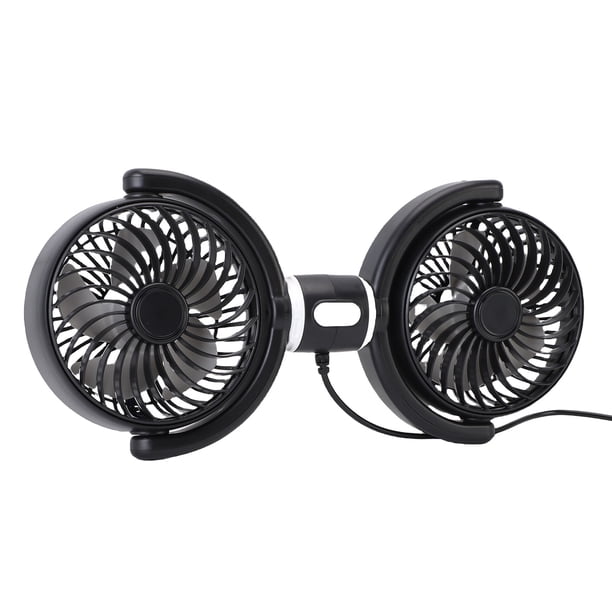Ventilador De Refrigeración Para Asiento Trasero De Coche USB, Ventilador De Coche Compacto De Doble Cabezal Silencioso Para Conducir