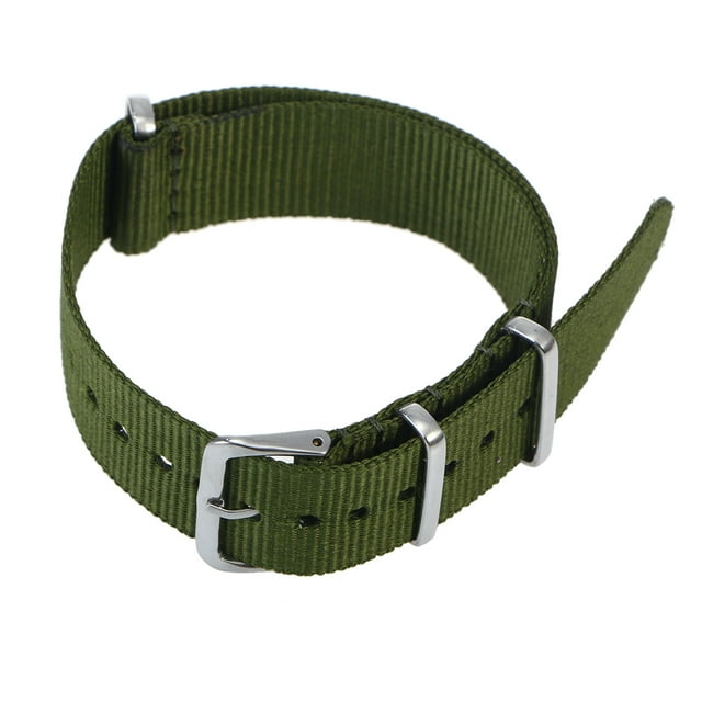 Bracelet de Montre en Nylon Remplacement Bracelet Tissé 22mm (Vert Armée)