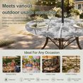 thumbnail image 6 of Round Outdoor Tablecloth with Umbrella Hole and Zipper, Tropical Palm Trees Tablecloth with Elastic Waterproof, Summer Coastal Grey Vintage Patio Table Covers for 45" - 54" Picnic Pool Tables, 6 of 9