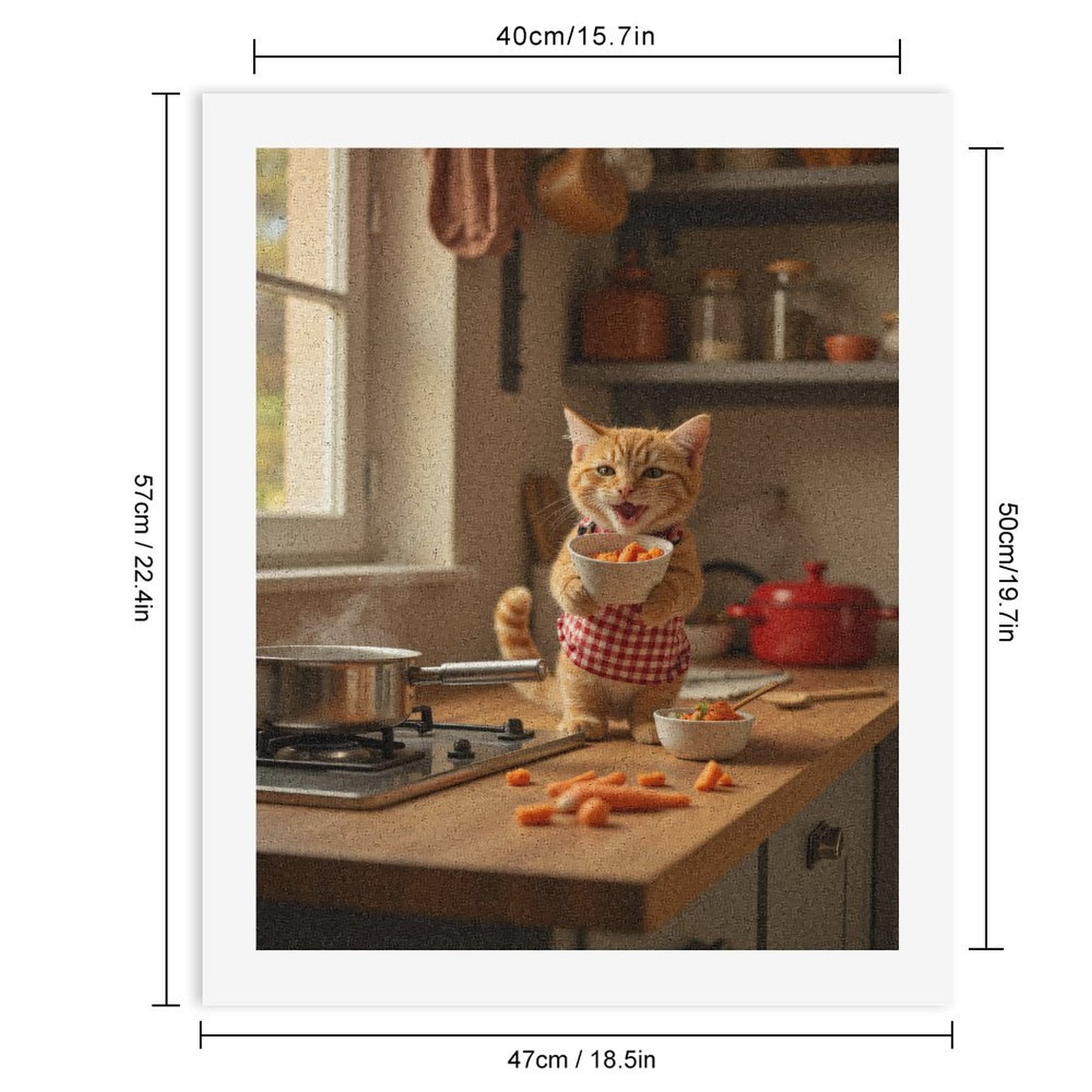 Paint by Numbers Kit for Adults, Cat Chef Kitchen Delight Cooking Paint by Numbers, Easy Paint by Numbers Kit for Adults Beginner, DIY Adult Paint by Number Kits on Canvas, Home Decor