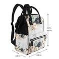 thumbnail image 2 of Daiia Pumpkin And White Marble Large Capacity Baby Bag Waterproof Stylish Diaper Bag Mummy Backpack Adjustable Straps Diaper BagBaby Essentials Bag, 2 of 6