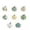 green&white, variant on Blateno 8PCS Fabric Pumpkins Set 1.96inch Artificial Pumpkin Decoration Printed with 8 Kinds of Plant and Floral Patterns Rustic Fall Pumpkins for Thanksgiving Table Centerpiece Decor