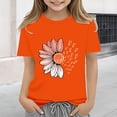 thumbnail image 1 of XIMIN T-Shirts Filles Graphiques Tournesol Manches Courtes Col Rond Coton Coupe Ample Décontractée Été, 1 of 5