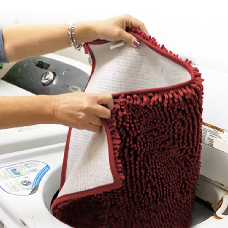 Muddy Mat AS SEEN ON TV Zeer absorberende microvezel voetmat en huisdiermat, antislip, dik, wasbaar, badmat, zacht chenille, voor keuken, badkamer, rood, maat M 76,2x48,2 cm
